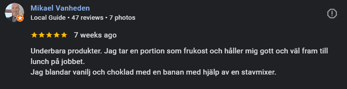 Jämförelse Huel och ComFoo, näring och ingredienser